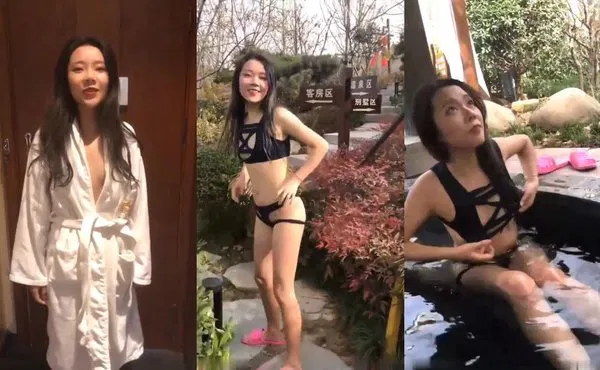 【自拍偷拍】户外勾引，温泉露出，裸体问路，车内自慰，妹子长得也好看，露出天花板