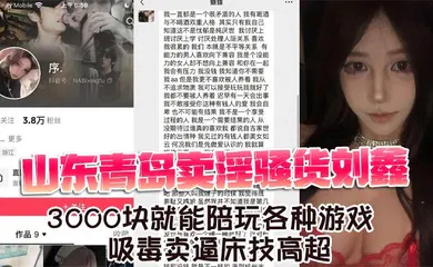 【自拍偷拍】山东青岛卖淫骚货刘鑫 3000块就能陪玩各种游戏 吸毒卖逼床技高超
